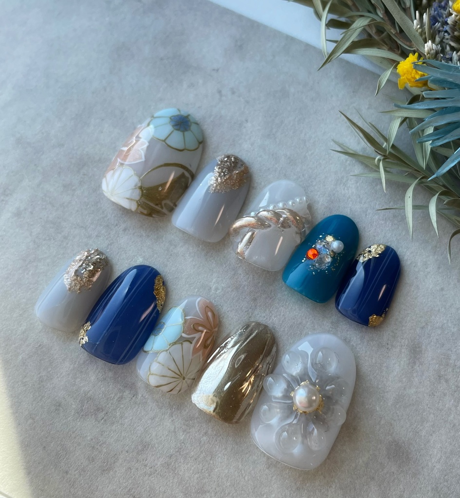 山姥切国広 和柄デザイン ネイルチップ