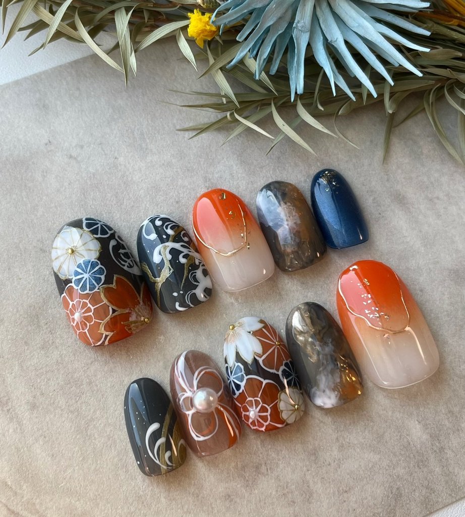 陸奥守吉行 和柄デザイン ネイルチップ