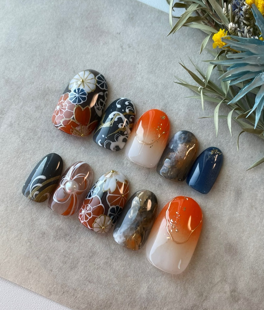 陸奥守吉行 和柄デザイン ネイルチップ