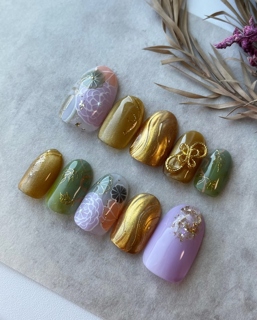 蜂須賀虎徹 和柄デザイン ネイルチップ