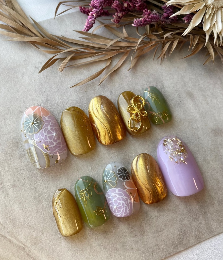 蜂須賀虎徹 和柄デザイン ネイルチップ