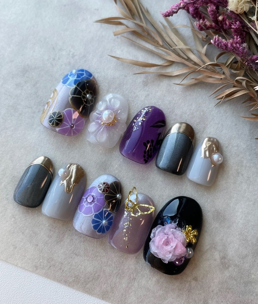 歌仙兼定 和柄デザイン ネイルチップ