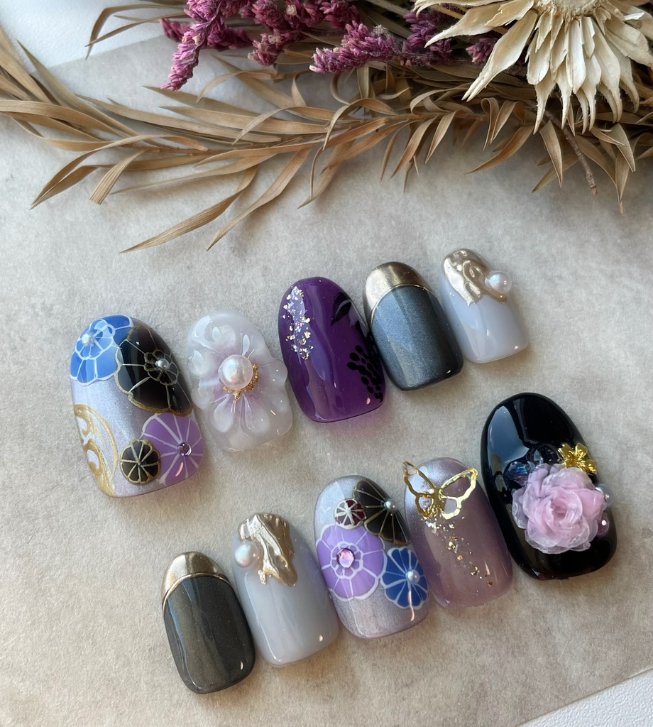 歌仙兼定 和柄デザイン ネイルチップ