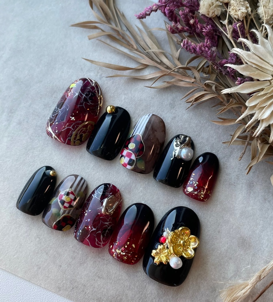 加州清光 和柄デザイン ネイルチップ