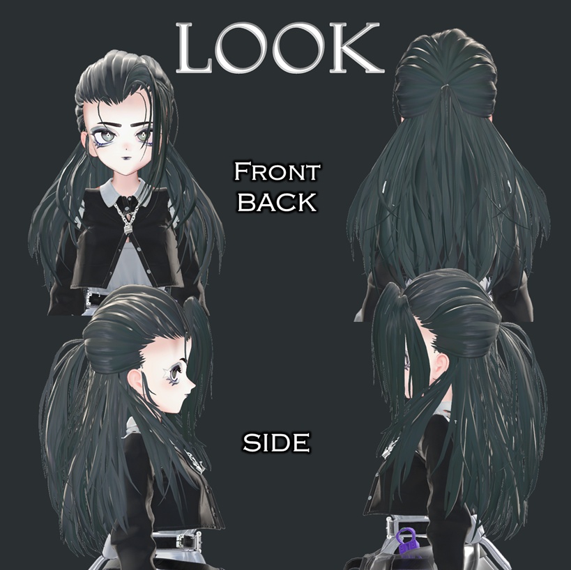 【VRCHAT】-WITNESS- (アップバング&ハーフアップ髪型)