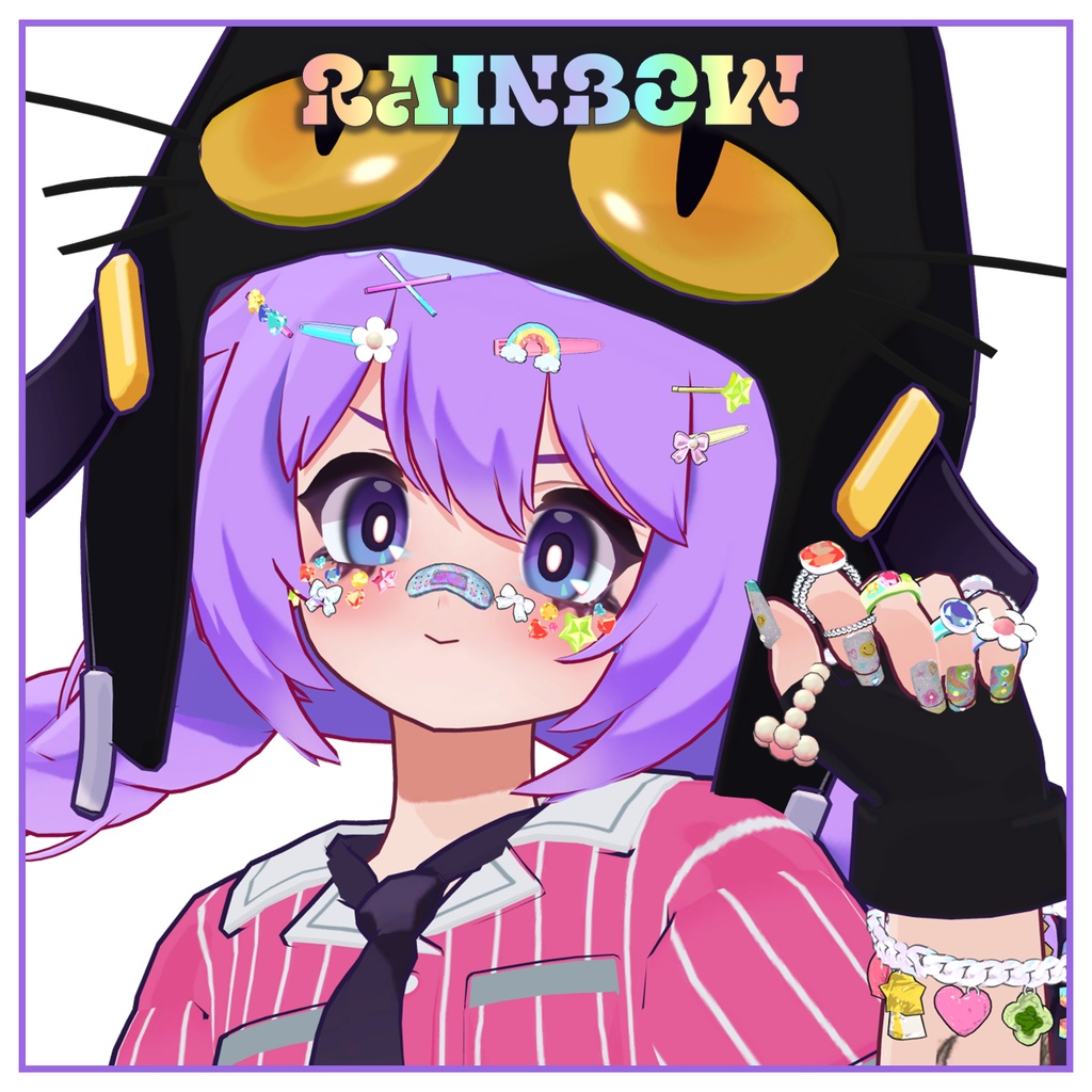 【VRCHAT】🌈LUCKY 7🌈 デコラ風アクセサリーセット【Lapwing/Marubody対応】