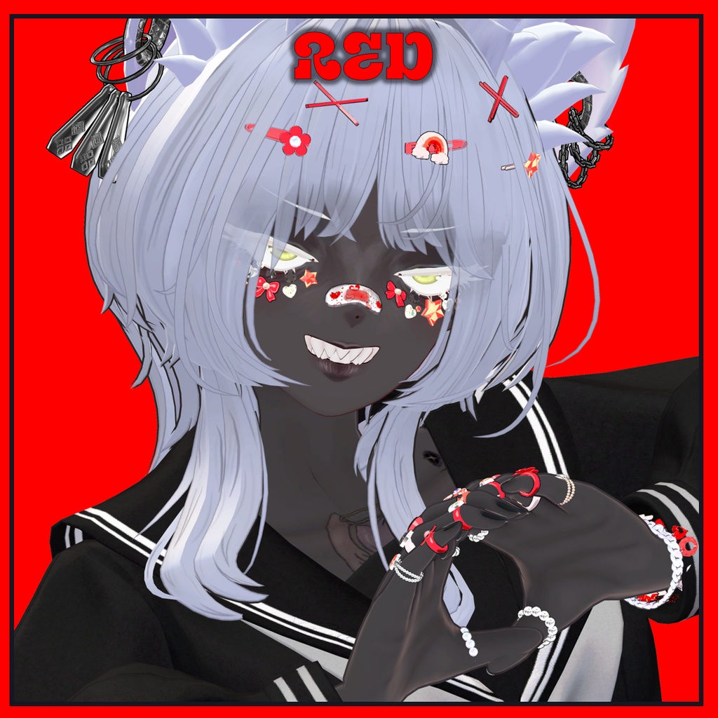 【VRCHAT】🌈LUCKY 7🌈 デコラ風アクセサリーセット【Lapwing/Marubody対応】