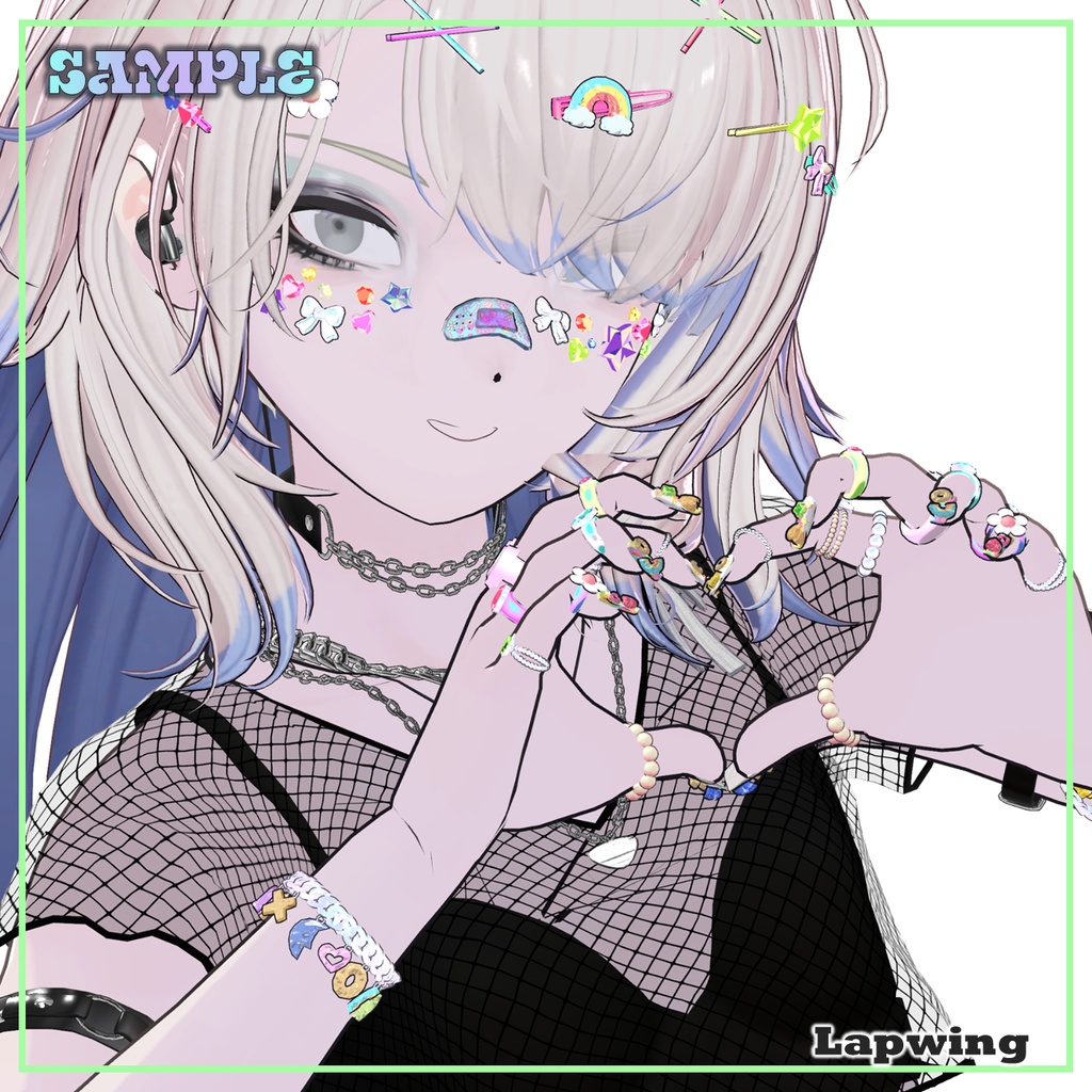 【VRCHAT】🌈GOOD 4 U🌈 デコラ風ネイル【Lapwing/Marubody/豺狼/ヒビキ/XEBY/+Head/ヌノスプ対応】