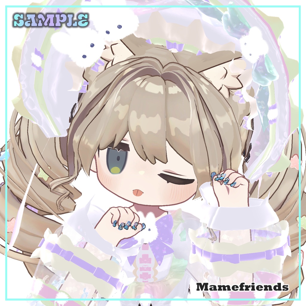 【VRCHAT】🌈GOOD 4 U🌈 デコラ風ネイル【11アバター対応】