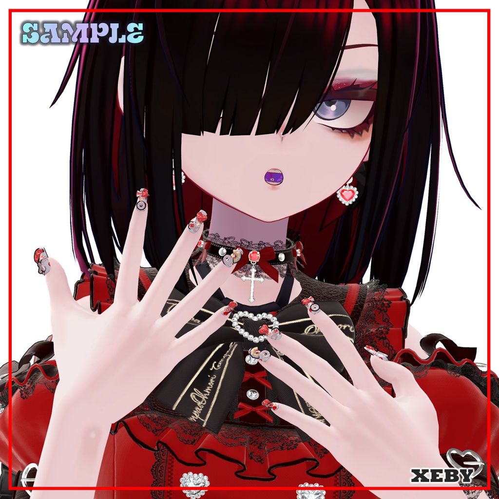 【VRCHAT】🌈GOOD 4 U🌈 デコラ風ネイル【Lapwing/Marubody/豺狼/ヒビキ/XEBY/+Head/ヌノスプ対応】