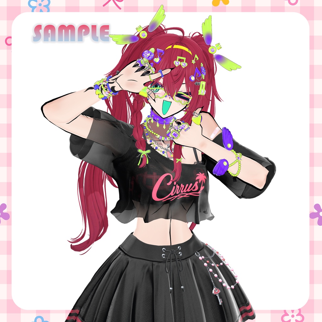 【VRCHAT】✨2 LOVE✨ デコラ風アクセサリーセット【SiuSiu対応】