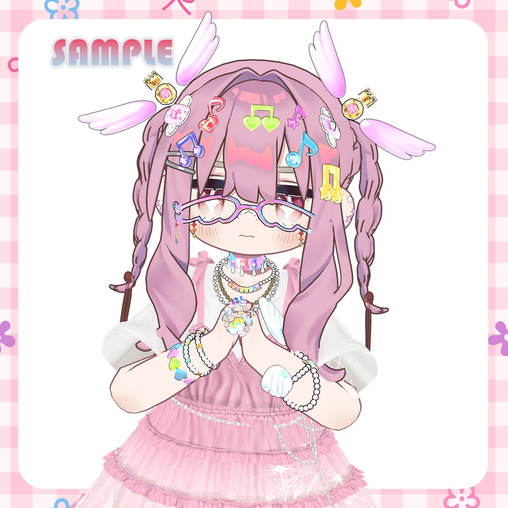 【VRCHAT】✨2 LOVE✨ デコラ風アクセサリーセット【SiuSiu対応】