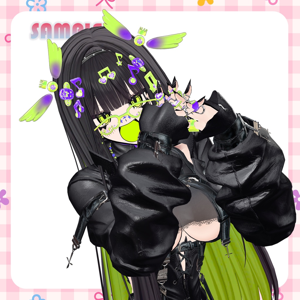 【VRCHAT】✨2 LOVE✨ デコラ風アクセサリーセット【SiuSiu対応】