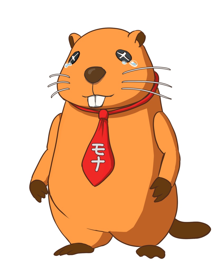 ビーバー両面ふかふかクッション(泣き顔ver)