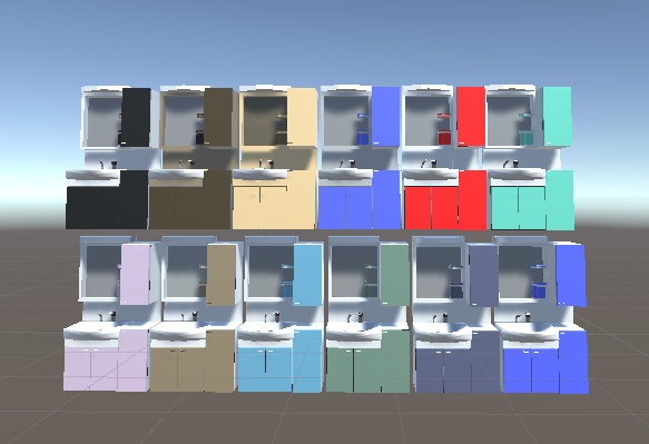 【Vrchat想定】洗面台等家具セット v1.1