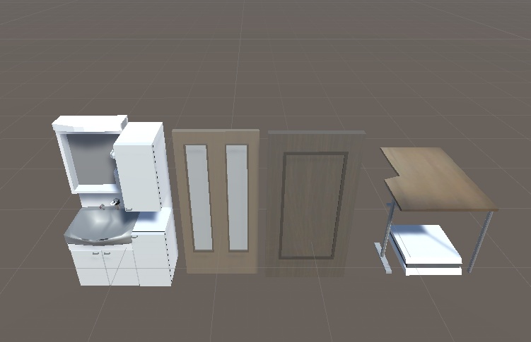 【Vrchat想定】洗面台等家具セット v1.1