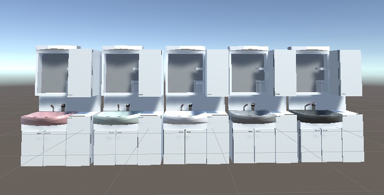 【Vrchat想定】洗面台等家具セット v1.1