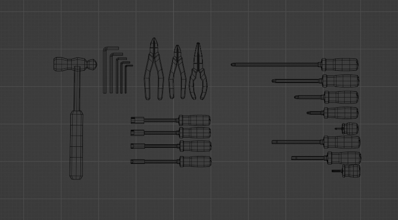 【vrchat向け】ドライバー各種_ニッパー_六角_ハンマー