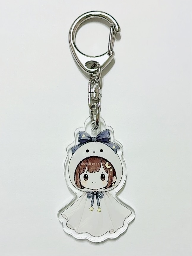 晴れますように♪ てるてるよぞらちゃんアクリルキーホルダー☀️🌙