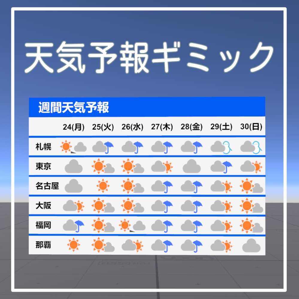 【無料】天気予報ギミック【VRChatワールドギミック】