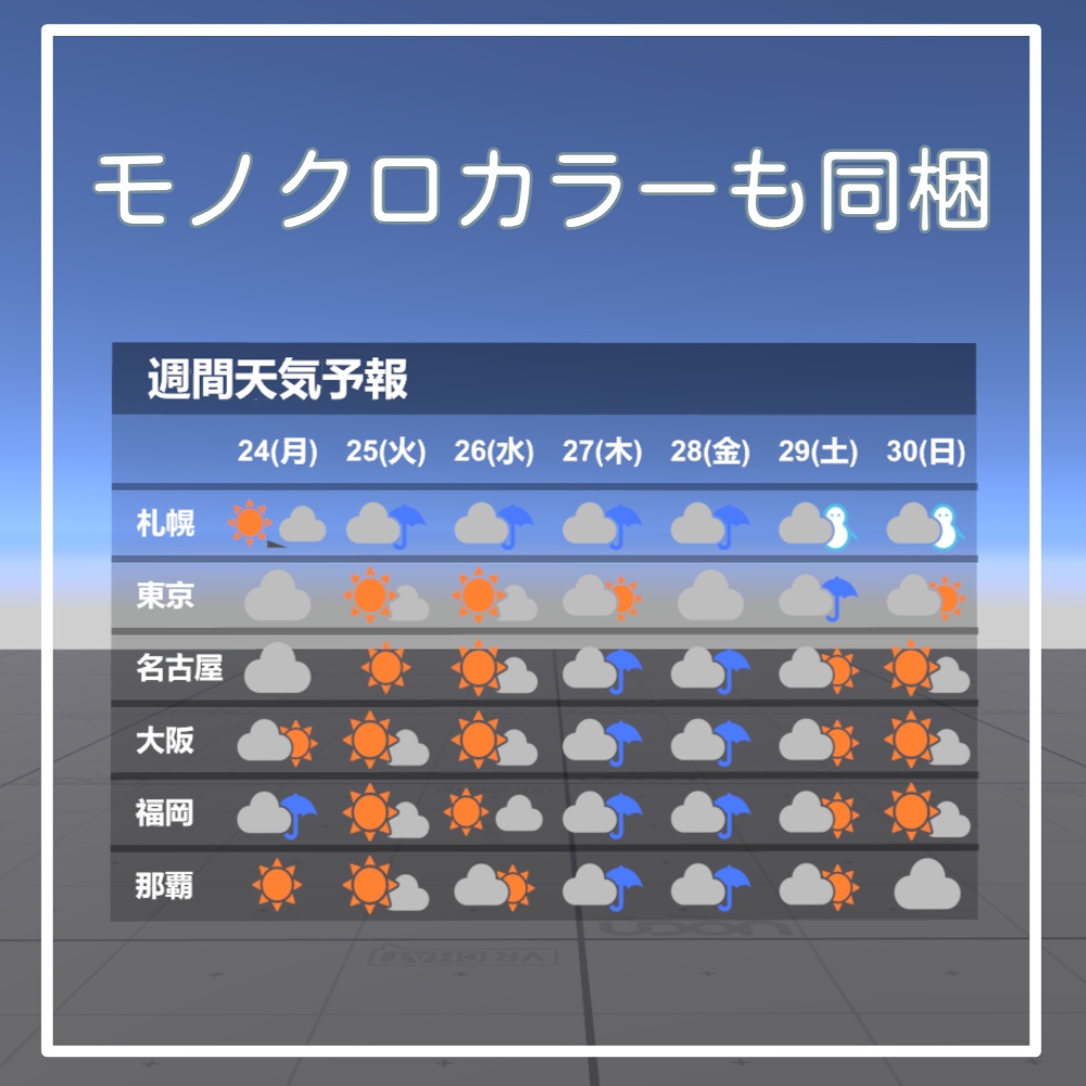 【無料】天気予報ギミック【VRChatワールドギミック】