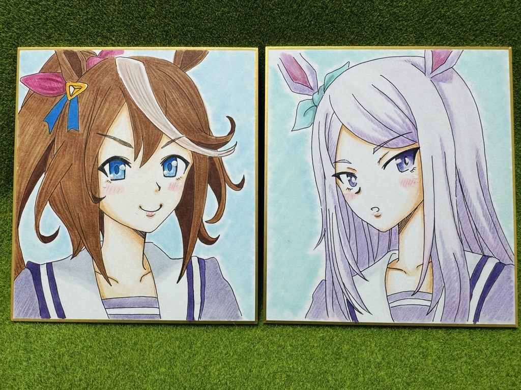 色紙絵 ウマ娘【トウカイテイオー】＆【メジロマックイーン】