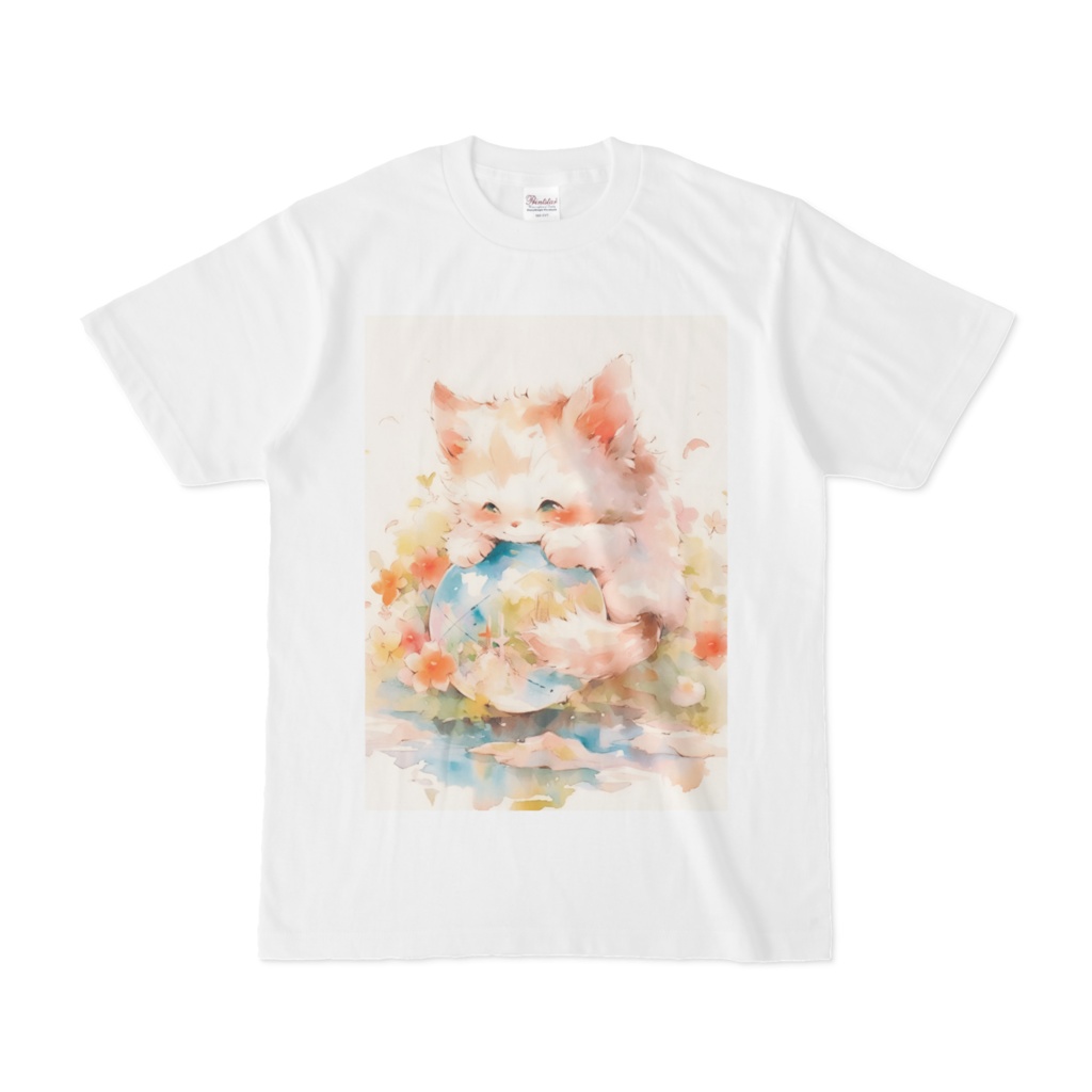 Tシャツ　ねこの玉あそび