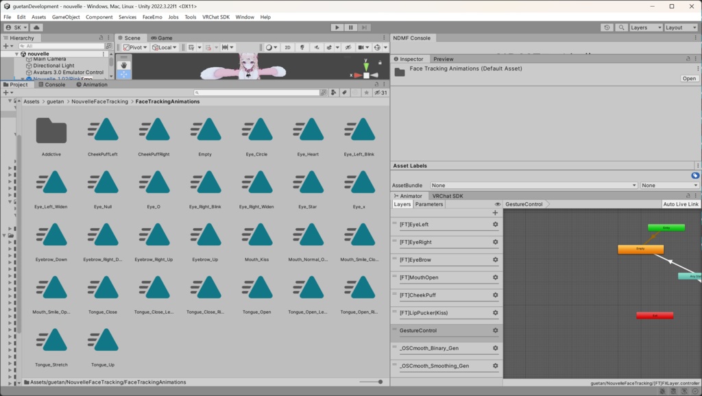 Nouvelle ヌーヴェル FacialTracking Setting