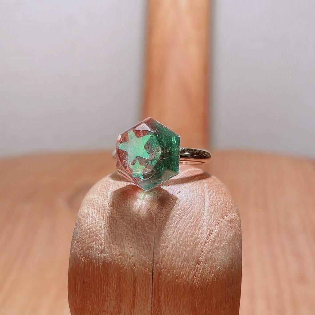 翠千お星様ホログラムリング