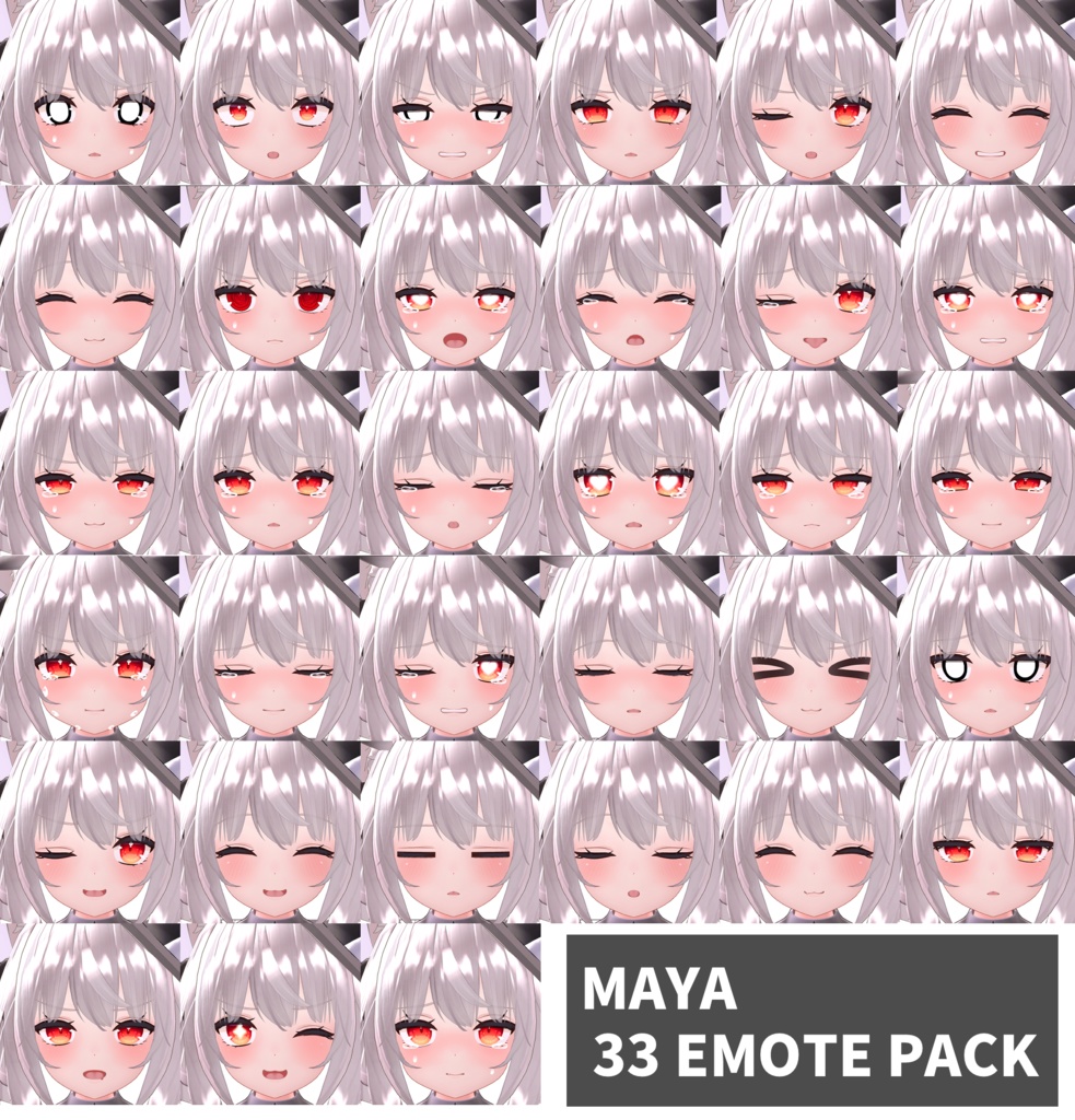 舞夜[Maya] 3.0 SDK用 33個 表情 パッケージ [33 Face Emote Package]