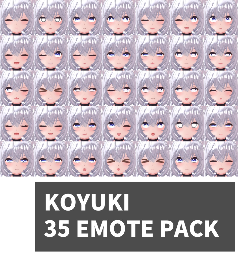 狐雪[Koyuki] 3.0 SDK用 35個 表情 パッケージ [35 Face Emote Package]