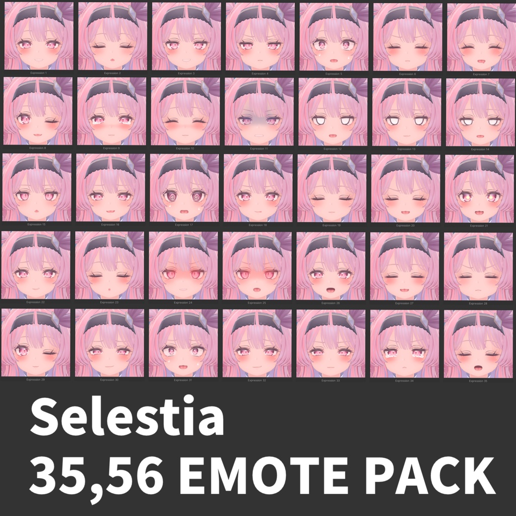 セレスティア[Selestia] 3.0 SDK用 35,56個 表情 パッケージ [35,56 Face Emote Package]