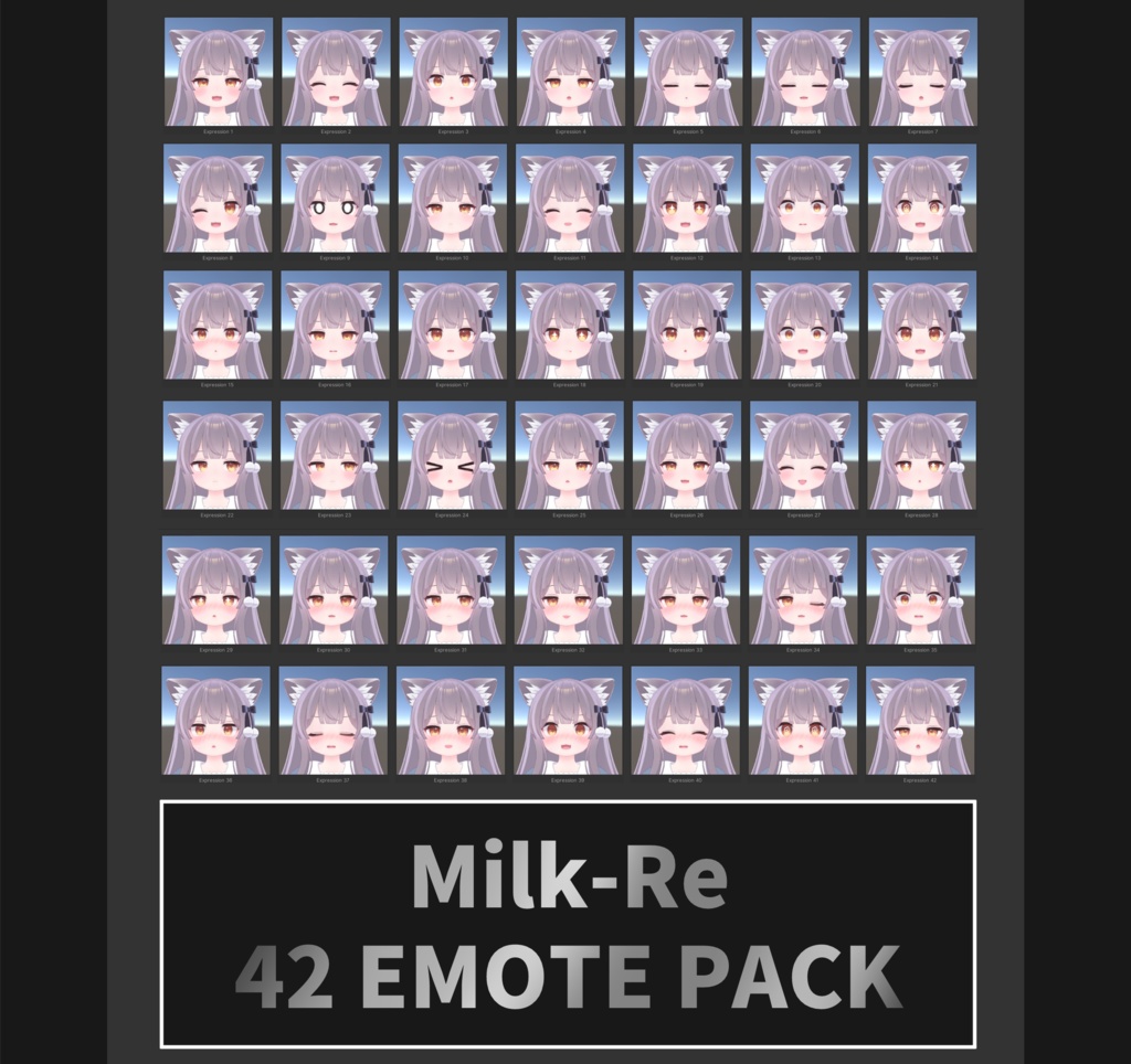 ミルク Re[Milk Re] 3.0 SDK, VCC用 42個 表情 パッケージ [42 Face Emote Package]