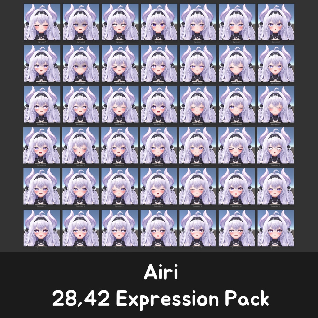 愛莉 [Airi] 3.0 SDK, VCC用 28,42個 表情 パッケージ [28,42 Face Emote Package]