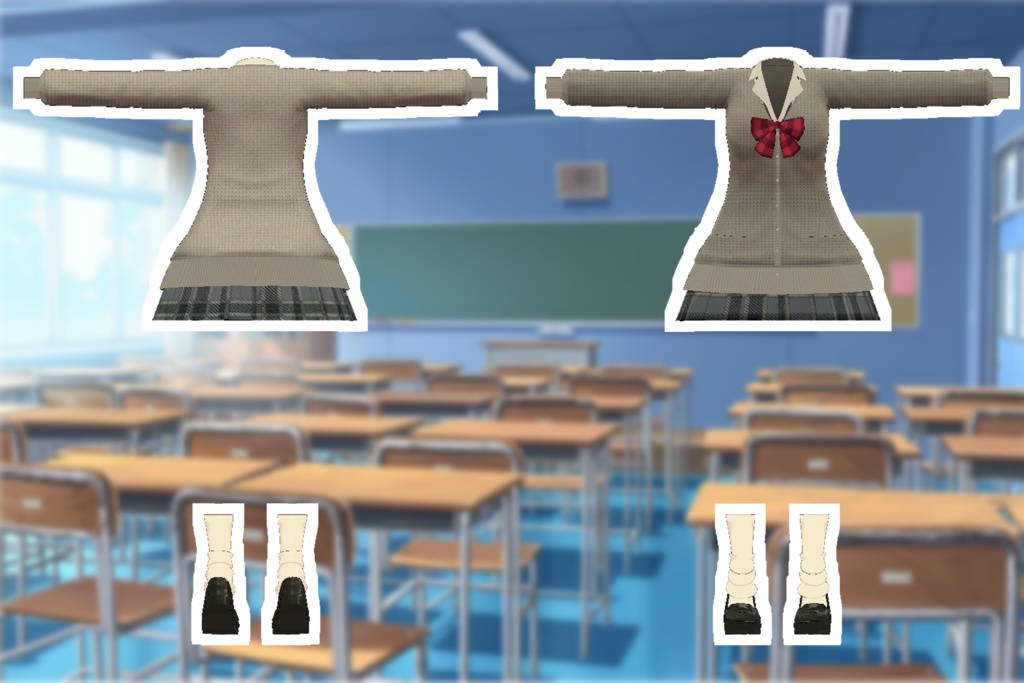 【スキニング済み】Failure専用 スクールカーディガンセット