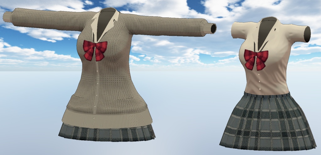 【スキニング済み】Failure専用 スクールカーディガンセット