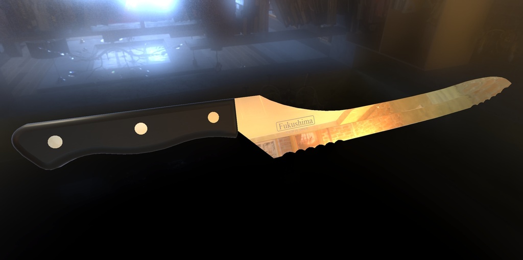 【VRChat想定】3Dモデル 世界の包丁〔ギコギコしなくても切れる包丁「Fukushima」〕