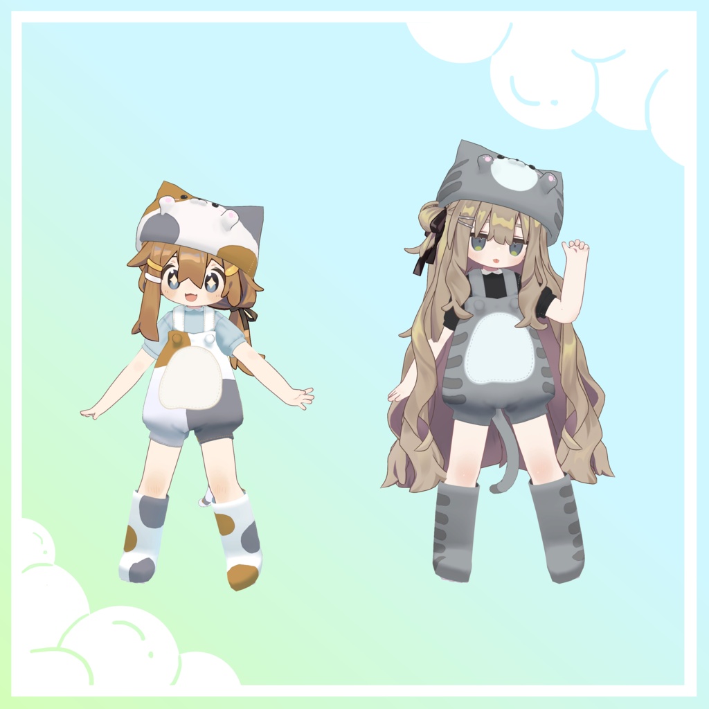 にゃんこあっぷ!『キプフェル』『まめひなた』対応のにゃんこオーバーオールセット