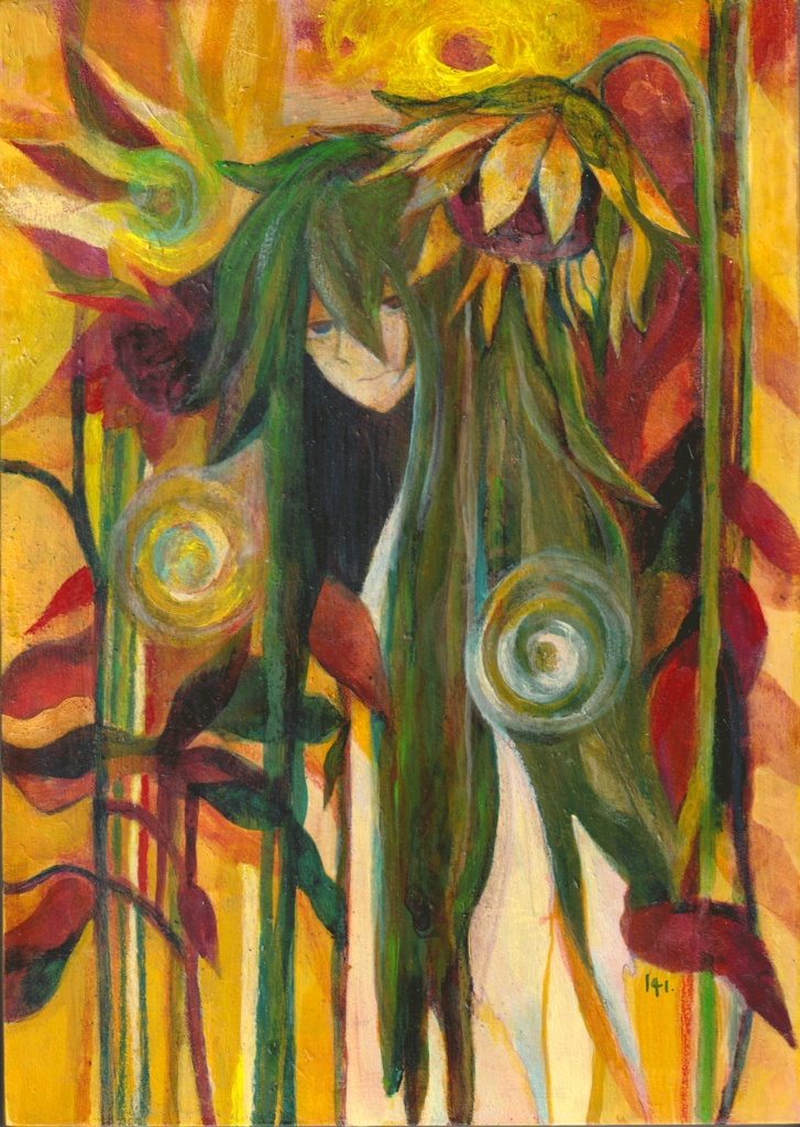 木製パネル原画「誰そ枯れ」