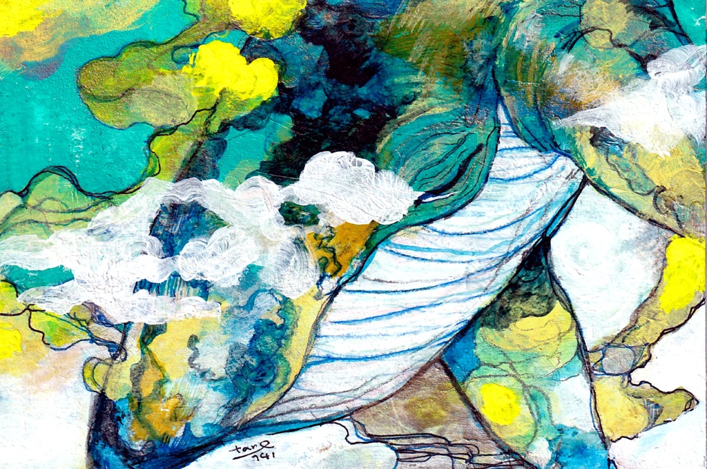 見額装原画「花に沈む」