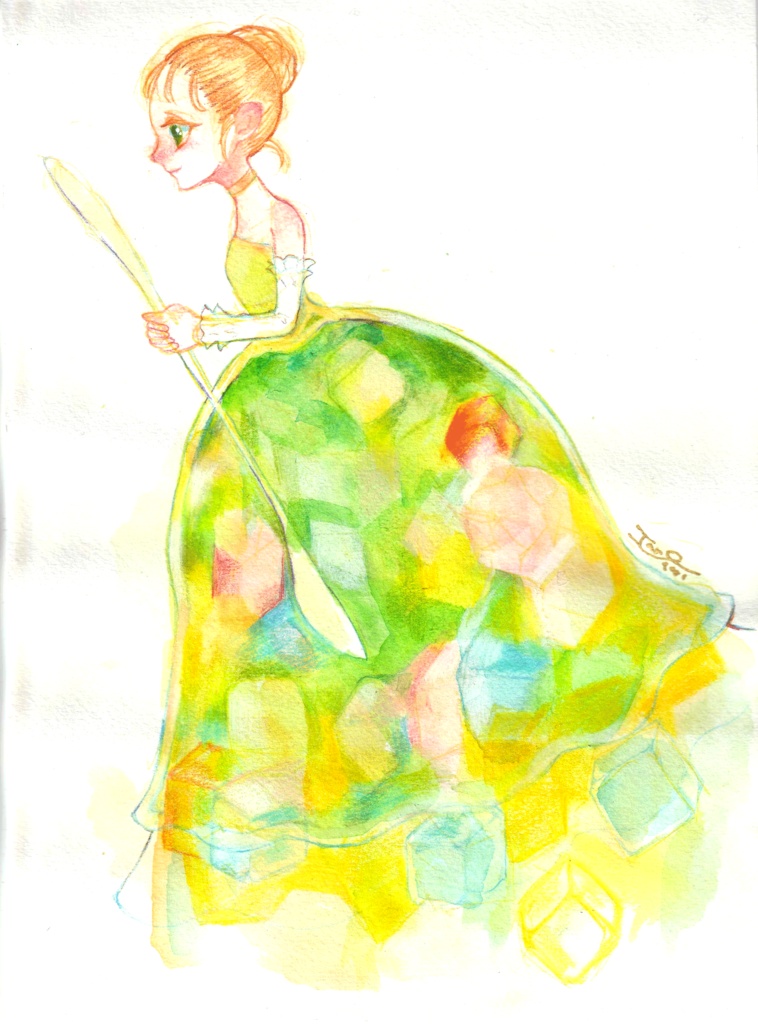 未額装原画「ゼリーポンチの姫君」