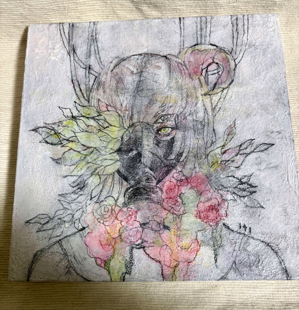 木製パネル原画「共生」