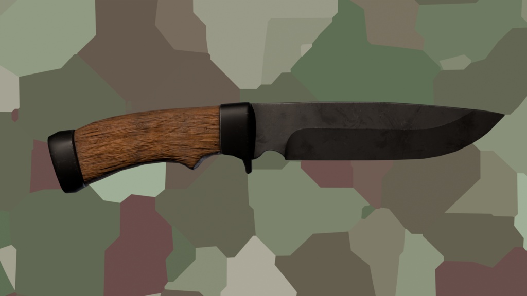Optimized Tactical Military Knife & Reptile Leather Sheath (VRChat / Game-Ready) — 3.3k Tris, 2K Textures