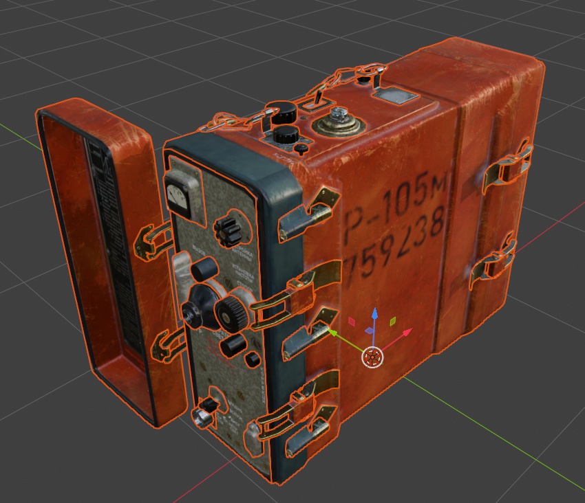 Soviet Radio Station R-105M — Game-Ready Asset (VRChat / VRM Optimized)