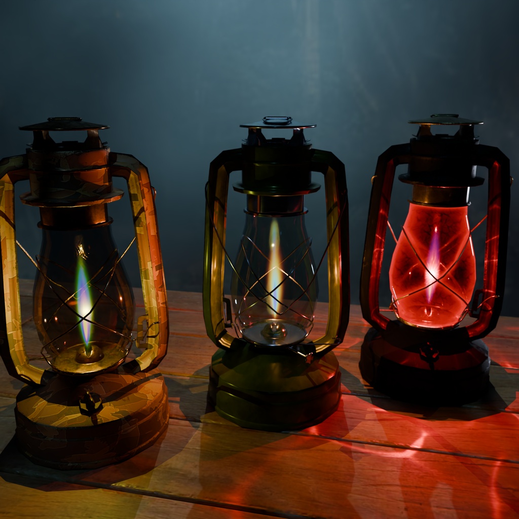Kerosene Lantern Pack (MK-1) - Game-Ready Asset (VRChat / VRM Optimized)