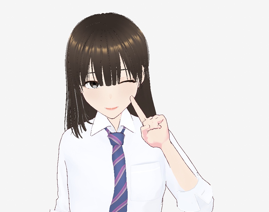 【.vroid】街ですれ違いそうな清楚系美人モデル(衣装・髪型差分付き)