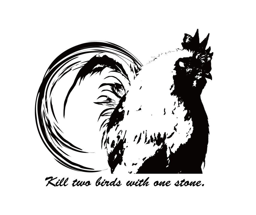 一石二鳥 鶏Tシャツ