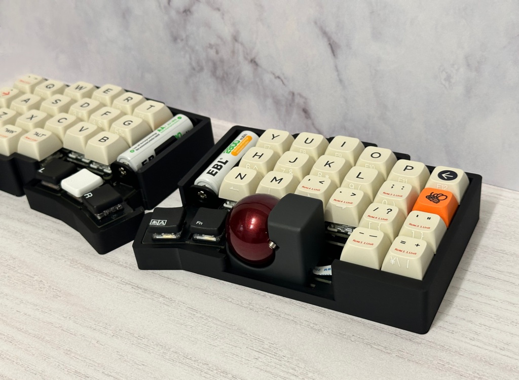 torabo-tsuki S トラックボール付き無線分割キーボードキット torabo