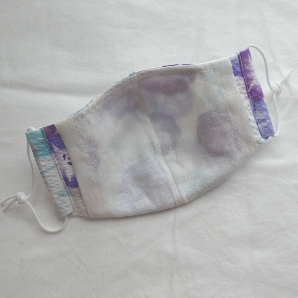 女性用立体マスク【朝顔 あさがお/白】夏用天然素材