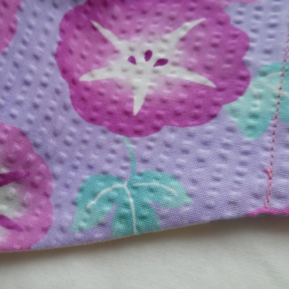 女性用立体マスク【朝顔 あさがお/薄紫】夏用天然素材